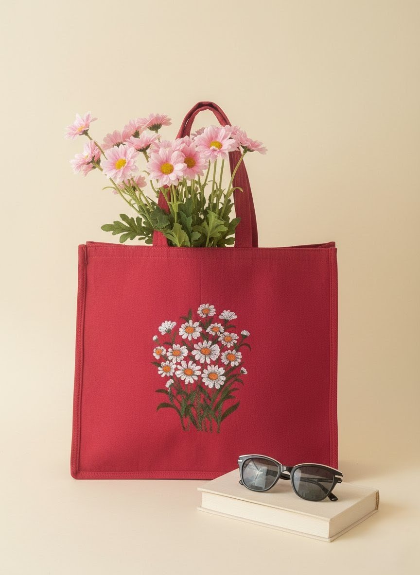 Red tote bag